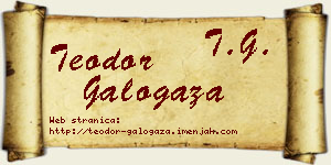 Teodor Galogaža vizit kartica